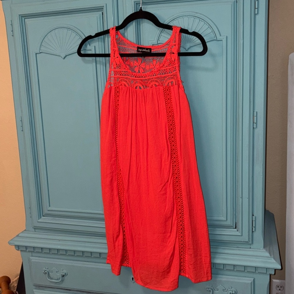 BOGO 🌸🌼 Sequin Hearts Brand Red crochet lace sleeveless dress